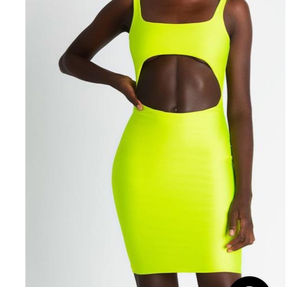Elliana Cut Out Mini Dress - Neon Yellow